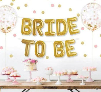 Bride To Be Foil Balloon Set – Gold/Silver