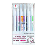 Creative 2 Line Pens Art Markers Pack Of 6 - The Stationers
