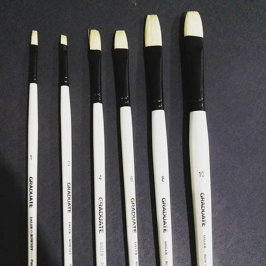 Daler Rowney Graduate Flat Birstle Hair Brushes  Long Handle The Stationers