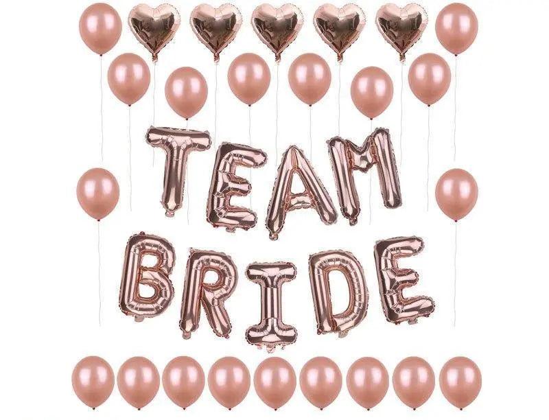 Team Bride Rose Gold Foil Balloon Set The Stationers