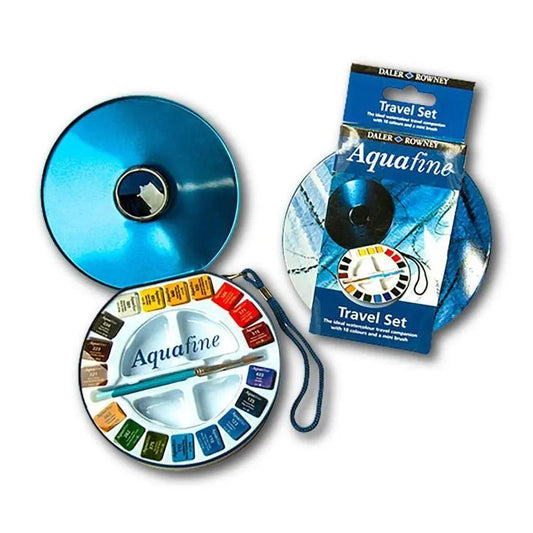 Daler Rowney Aquafine Transparent Watercolor Cake Set of 18 Pcs With Tin Box The Stationers