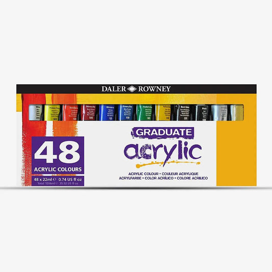 Daler Rowney Graduate Acrylic Paint 22ml Tubes Set of 48 Pcs The Stationers