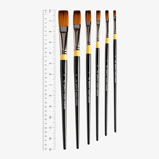 Daler Rowney System 3 Acrylic Brushes Flat Long Handle The Stationers