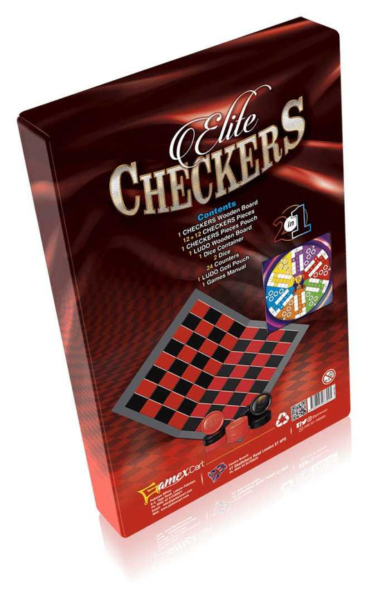 Elite Checkers & 6 Players LUDO - Elite Edition The Stationers