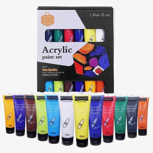 Keep Smiling Acrylic Set of 12 Colors-30 ml The Stationers