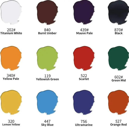 Keep Smiling Acrylic Set of 12 Colors-30 ml The Stationers