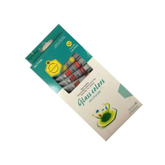 Keep Smiling  glass Colors Starter Set 12 Pieces Tubs (7112GL) The Stationers