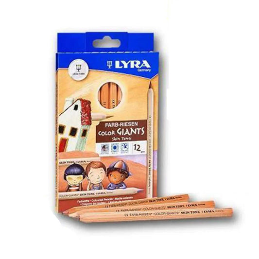 LYRA Giant Skin Color Pencils Set of 12pcs with Thick Lead. The Stationers