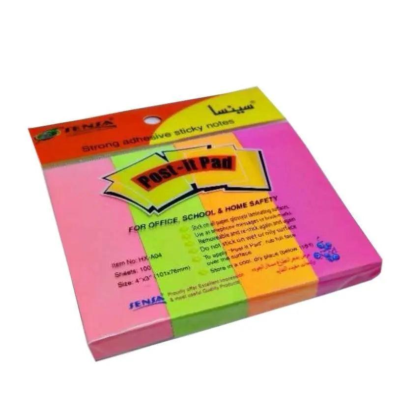 Four assorted-color note papers, Post-it note Paper, Sticky note
