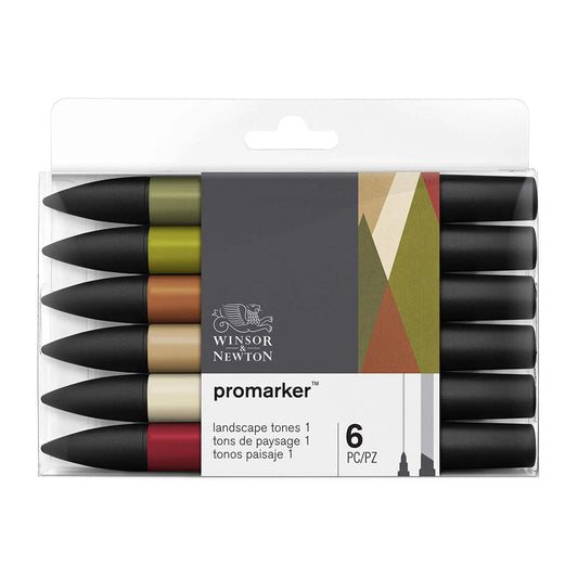 Winsor Newton ProMarker, Mid Tones Landscap Set of 6 The Stationers
