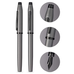 Cross Century II Gunmetal Gray Fountain Pen with Black PVD Nib & Appointments Item# AT0086-115
