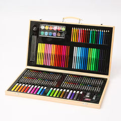 Deluxe Art Set in Wooden Case For Painting & Drawing Set Professional Art Kit 180 Pieces: