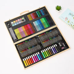 Deluxe Art Set in Wooden Case For Painting & Drawing Set Professional Art Kit 180 Pieces: