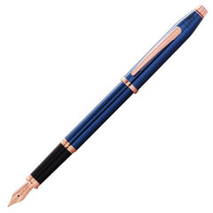 Cross Century II Translucent Cobalt Blue Lacquer with Rose Gold PVD Fountain Pen Item# AT0086-138