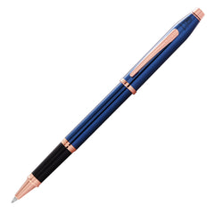 Cross Century II Rollerball Pen - Translucent Cobalt Blue Lacquer Rose Gold Trim  AT0085-138