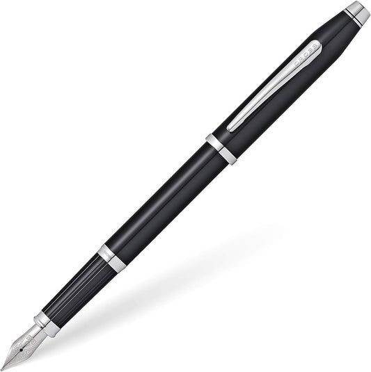 Cross Century II Black Lacquer Fountain Pen with Rhodium-Plated Appointments Item# AT0086-102