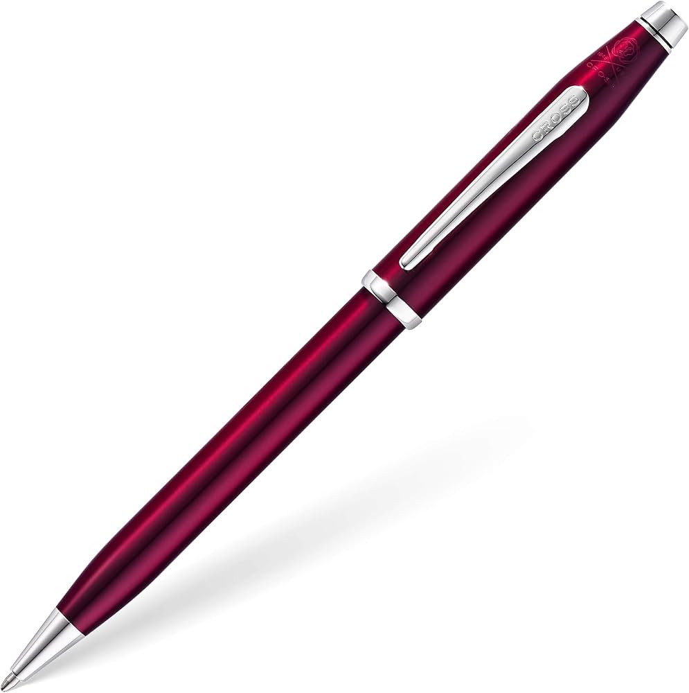 Cross Century II Translucent Plum Lacquer Ballpoint Pen with Rhodium-Plated Appointments Item# AT0082WG-114
