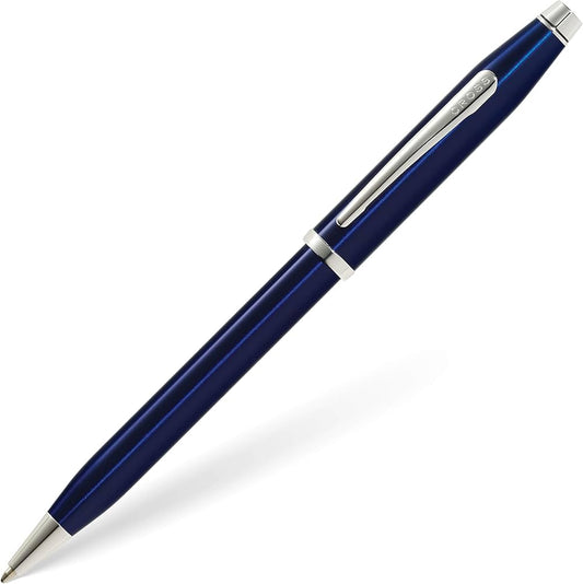 Cross Century II Translucent Blue Lacquer Ballpoint Pen with Rhodium-Plated Appointments AT0082WG-103