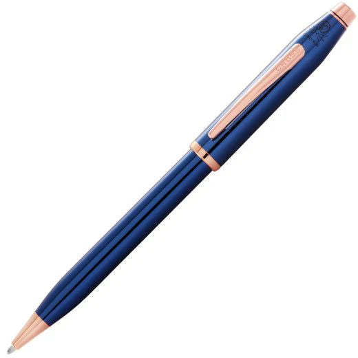 Cross Classic Century II Translucent Cobalt Blue Lacquer with Rose Gold PVD Ballpoint Pen Item# AT0082WG-138