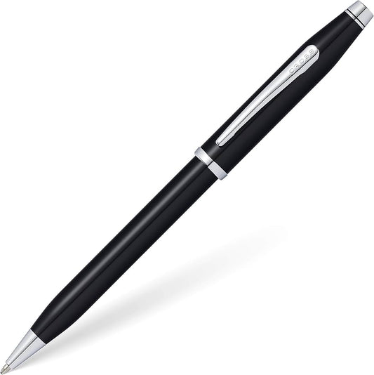 Cross Century II Black Lacquer Ballpoint Pen with Rhodium-Plated Appointments AT0082WG-102
