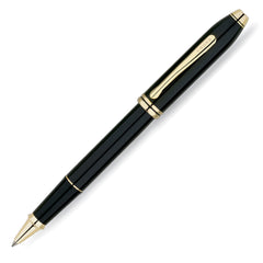 Cross Townsend Black Lacquer with 23 Carat Gold Plated Appointments Selectip Rolling Ball Pen Item# 575