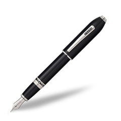 Cross Peerless 125 Core Collection – Black Lacquer/Platinum Fountain Pen – 18KT Rhodium Gold Plated Nib Item# AT0706-1