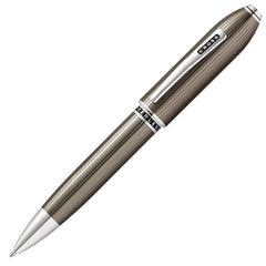 Cross Peerless Translucent Titanium Grey Engraved Lacquer w Platinum Plate Appts – Ballpoint Pen Item# AT0702-13