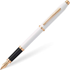 Cross Century II Pearlescent White Lacquer Fountain Pen with Rose-Gold Tone Appointments Item# AT0086-113