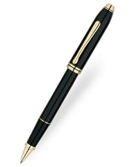 Cross Townsend Black Lacquer with 23 Carat Gold Plated Appointments Selectip Rolling Ball Pen Item# 575