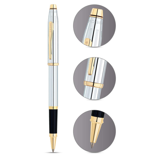 Cross Century II Medalist Chrome with Gold Trims rollerball Pen Item# 3304