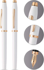 Cross Century II Pearlescent White Lacquer Fountain Pen with Rose-Gold Tone Appointments Item# AT0086-113
