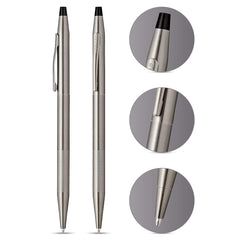 Cross Classic Century Micro Knurl Titanium Gray PVD Ballpoint Pen Item# AT0082-137