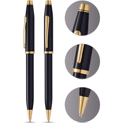 Cross Century II Black Lacquer with 23KT Gold-Plated Appointments Ballpoint Pen item# 412WG-1