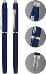 Cross Century II Translucent Blue Lacquer Fountain Pen with Rhodium-Plated Appointments Item# AT0086-103