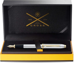 Cross Townsend Medalist® chrome with 23 Carat Gold Plated Appointments Fountain Pen with 18K Gold Plated Nib Item# 506