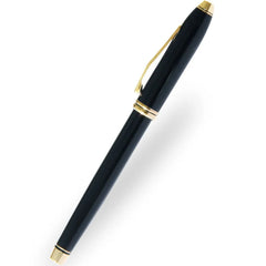 Cross Townsend Black Lacquer with 23 Carat Gold Plated Appointments Selectip Rolling Ball Pen Item# 575
