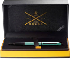 Cross Classic Century II Translucent Green Lacquer with Polished Black PVD Fountain Pen Item# AT0086-139
