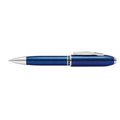 Cross Peerless Translucent Quartz Blue Engraved Lacquer w Platinum Plate Appts Ballpoint Pen Item# AT0702-14