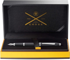 Cross Century II Black Lacquer Fountain Pen with Rhodium-Plated Appointments Item# AT0086-102