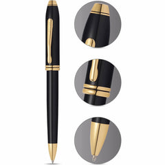 Cross Townsend Black Lacquer with 23 Carat Gold Plated Appointments Item# 572TW