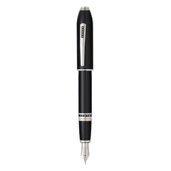 Cross Peerless 125 Core Collection – Black Lacquer/Platinum Fountain Pen – 18KT Rhodium Gold Plated Nib Item# AT0706-1