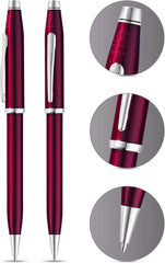 Cross Century II Translucent Plum Lacquer Ballpoint Pen with Rhodium-Plated Appointments Item# AT0082WG-114