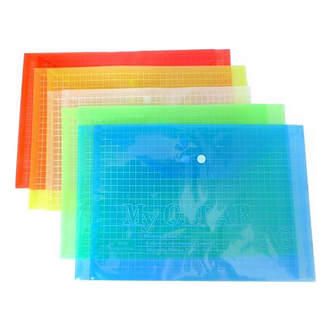 Clear Bag Button File Folder 12Pcs/Pack 19C - The Stationers