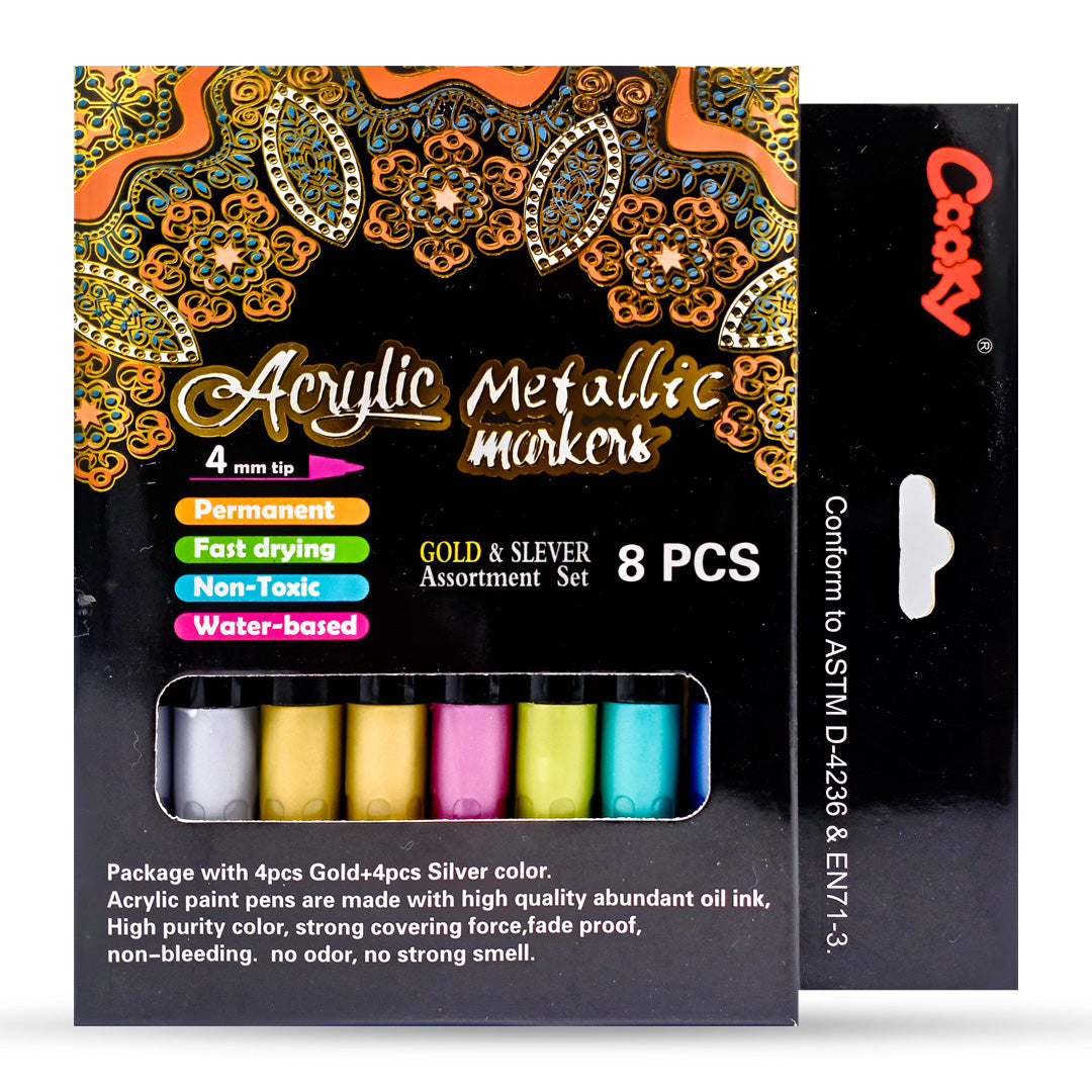 Cooky Acrylic Metallic Marker 8 Pcs