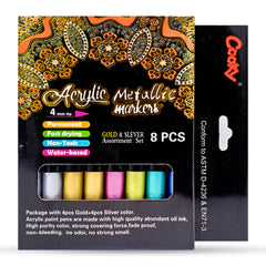 Cooky Acrylic Metallic Marker 8 Pcs