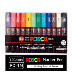 Uni POSCA Acrylic Paint Marker Sets – PC-5M (16 Colors) & PC-1M Extra Fine (12 Colors)
