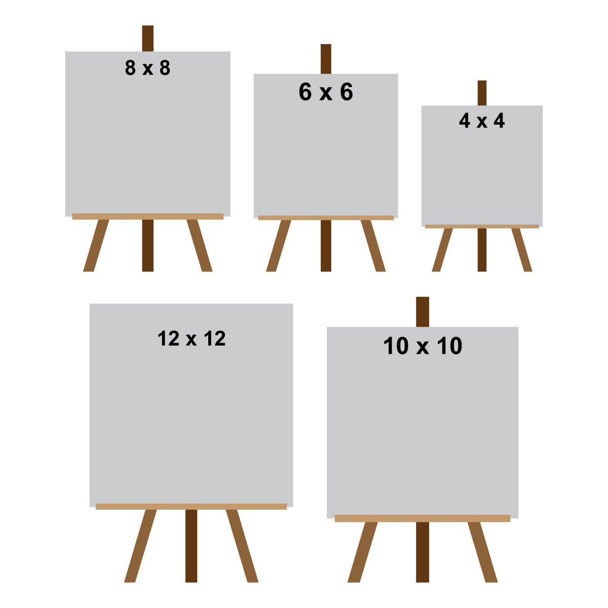 Mini Canvas With Wooden Easel (Square)