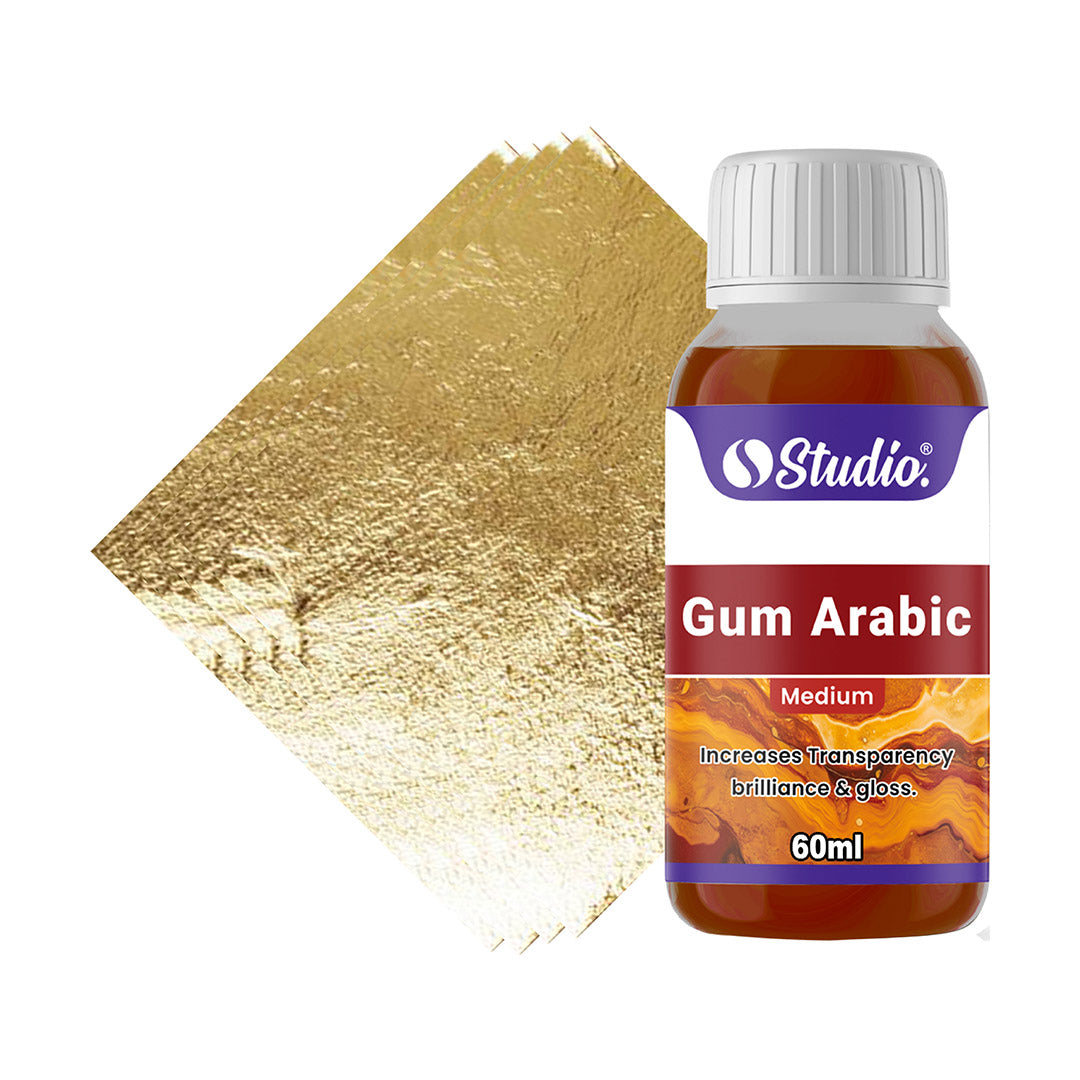 Gold Leaf (Pack Of 50 ) With Gum Arabic Combo