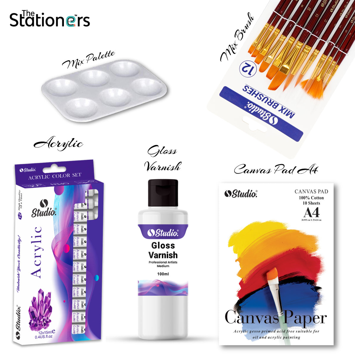 Studio Artist Acrylic (Deal Pack of 5)