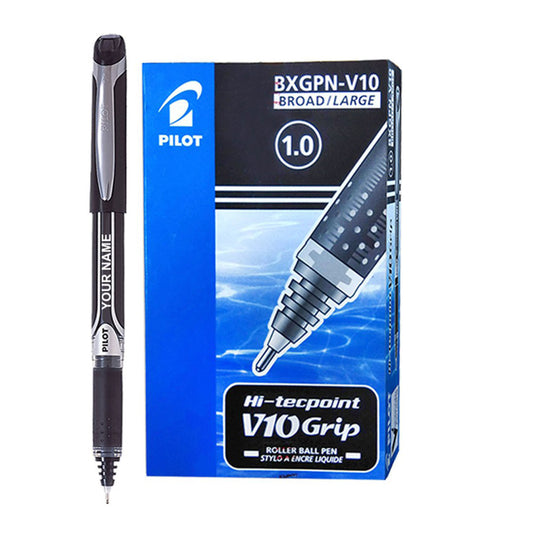 Pilot Hi-Tecpoint V10 Grip Black Roller ball Pen 1 Pcs